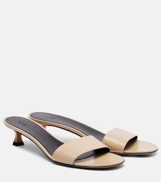 The Row Combo leather slides