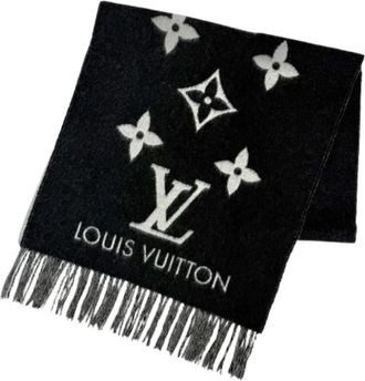 Louis Vuitton Pre-owned Cashmere Stole - Dames - Vintage Accessoires - Zwart - ONE Size - Kasjmier - Vintage