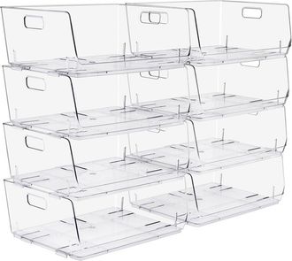 Sorbus Stackable Large Storage Bins - 8-Pack