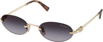 Miu Miu Womens Sunglasses Grey/Gold Metal - One Size