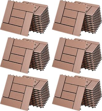 Deuba Set De 11-22-44 Baldosas De Wpc Montaje Por Clips 30x30cm - Color Dise&ntilde;o Y Cantidad A Elecci&oacute;n 66x Mosaic Terracotta (en) - Deuba