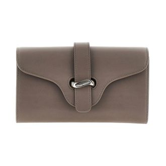 Emporio Armani Clutch in pelle con catena - - Bags - Donna - Grigio - ONE SIZE