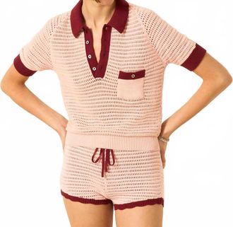 Alix of Bohemia Lessi Crochet Top In Blush