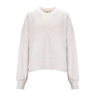 Elisabetta Franchi Sweatshirt - Dames - Sweatshirts - Wit - M - Katoen - Hoodies & sweatvesten