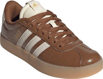 adidas VL Court 3.0 Sneaker in Brown/Cream White/Gold Met at Nordstrom Rack, Size 10.5