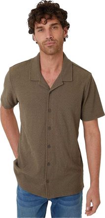 Threadbare Herenoverhemd van Selkirk met relaxte pasvorm (Kaki Groen)