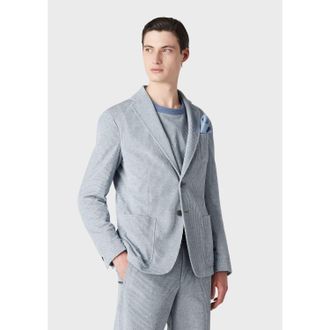 Emporio Armani Mens Blazer in Blue Cotton - Size 42 (Chest)