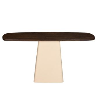 Moloo Consola de madera maciza y metal marfil