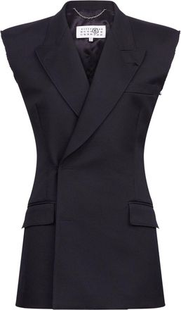 Maison Margiela raw-cut edge waistcoat - women - Polyester - 36 - Black