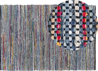 Beliani Alfombra Multicolor De Algod&oacute;n 140 X 200 Cm Rectangular Tejida A Mano Alanya