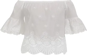 Usha carmen blouse Dames wit