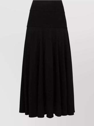 Plan C flared silhouette high-waisted knit midi skirt