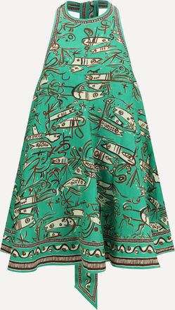 Alemais Abito mini Fish Sticks in lino Woman 8
