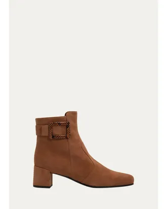 Roger Vivier Tres Vivier Polly 45MM Suede Booties