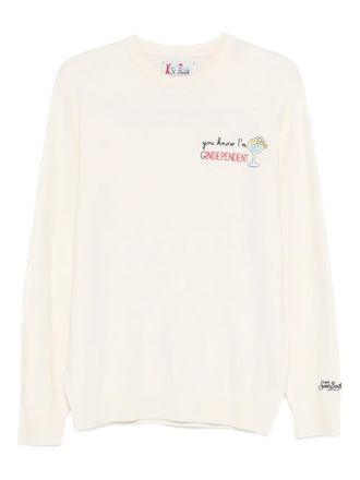 MC2 Saint Barth Maglione girocollo con ricamo - Bianco