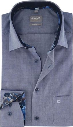 Olymp Olymp, Overhemden, Heren, Blauw, XL, Katoen, Luxor Comfort Fit Overhemd