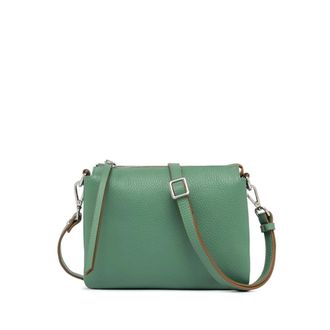 Gianni Chiarini Three Crossbody Tas - Dames - Tassen - Groen - Maat: ONE Size Zijde
