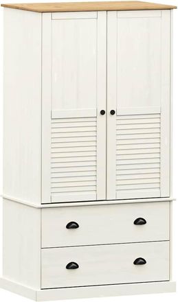 vidaXL Armario Vigo Madera Maciza De Pino Blanco 90x55x170 Cm Vidaxl