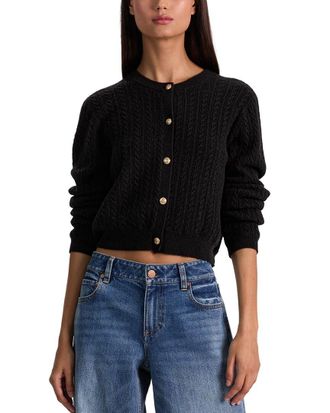 Alice & Olivia Alice + Olivia Dollie Cable Cashmere-Blend Cardigan