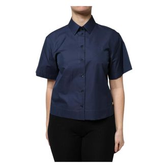 Dolce & Gabbana Dames, Blouses & Shirts, Blauw, Maat: S Katoen