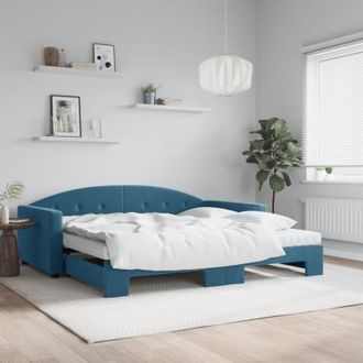 vidaXL Vidaxl - Furniture Limited - Sof&aacute; Cama Nido Con Colch&oacute;n Terciopelo Azul
