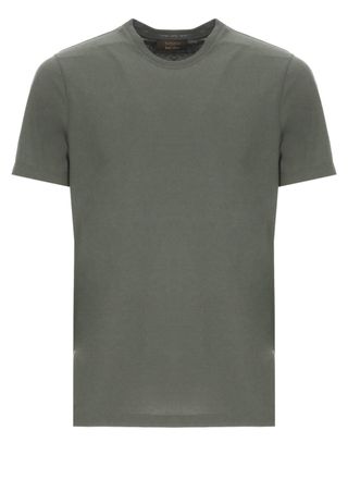 Zanone Sage Green Cotton Crewneck T-Shirt