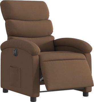 vidaXL Sill&oacute;n Reclinable El&eacute;ctrico De Tela Marr&oacute;n Vidaxl