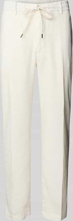 HUGO BOSS Regular Tapered Fit Leinenhose mit Tunnelzug Modell Kane in Weiss, Gr&ouml;&szlig;e 48