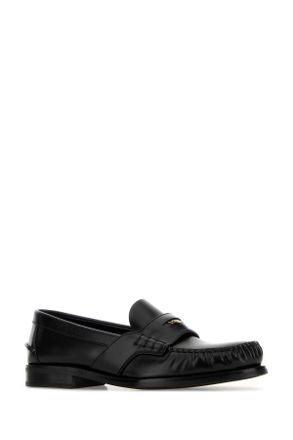 Prada Womens Black Leather Loafers Nero Mocassini