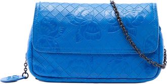 Bottega Veneta Pre-owned Bottega Veneta Small Calfskin Intrecciomirage Embossed Butterfly Chain Crossbody Ladies GCV8P6Q6BURICBC9