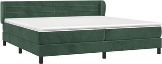 vidaXL Vidaxl - Cama Box Spring Con Colch&oacute;n Terciopelo Verde Oscuro 200x200 Cm