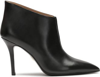 Kazar Zwarte hoge stiletto laarzen - Dames - Laarzen met Hak - Zwart - 39 EU - Leer - Schoenen