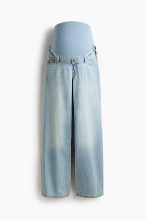 H&M Mama Wide Jeans in Pale Denim Blue at Nordstrom, Size Xx-Large