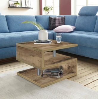 Dmora Mesa De Centro Gianni, Mesita De Sal&oacute;n, Unidad Baja De Almacenamiento, Mesa De Centro, 55x55h41 Cm, Arce, Con Embalaje Reforzado - Dmora