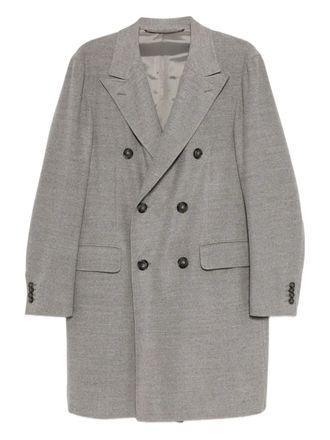 Canali double-breasted wool coat - Grey