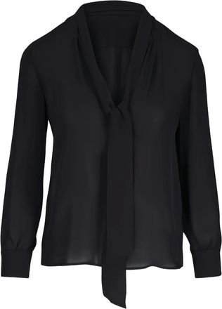 Nili Lotan Blusa con collo lavalli&egrave;re e maniche lunghe - Nero