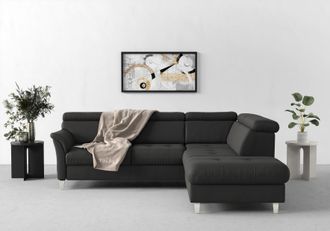 Sit&more Ecksofa »Marano L-Form« inklusive Kopfteilverstellung, wahlweise mit Bettfunktion, Bettkasten