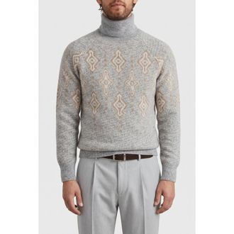Brunello Cucinelli Light Grey Wool Turtleneck Sweater, Brand Size 50 (US Size 40)