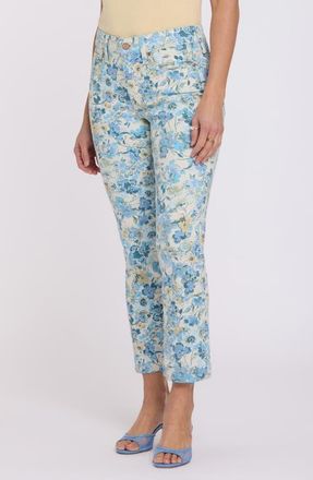 NYDJ Sheri Floral Ankle Slim Jeans in Blue Blooms at Nordstrom, Size 10
