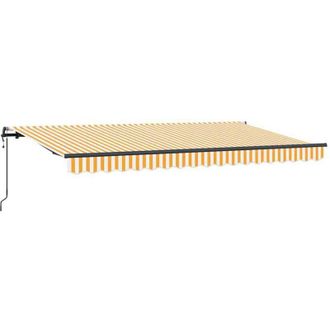 vidaXL Toldo Retr&aacute;ctil Amarillo Y Blanco 350 X 200 Cm Vidaxl