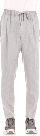 Pantaloni Torino Grijze Linnen Broek - Heren - Slim Fit Broeken - Grijs - 2XL - Linnen - Broeken