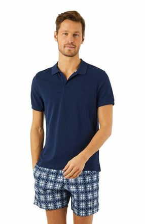 Vilebrequin Mens Solid Cotton Polo in Bleu Marine at Nordstrom, Size Xxx-Large