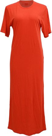 Ami Paris Midi T-shirt Dress in Red Cotton