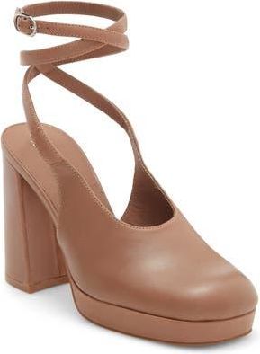 Jeffrey Campbell Vivre Ankle Strap Platform Pump in Taupe at Nordstrom Rack, Size 9.5