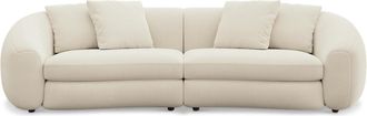 Castlery Fable Sofa Customized, (Washed Chenille) Cream, Machine Washable, Ultra Deep Seats for Sofas by Castlery