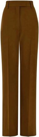 Ferragamo Broeken, Dames, Bruin, S, Wol, Tailored Trouser in Chevron