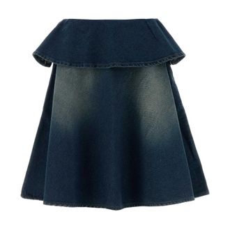 Gimaguas Denim Skirts, female, Blue, Size: 3XS Ruffle Mini Skirt