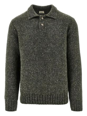 Gallia speckled knitted polo sweater - Green