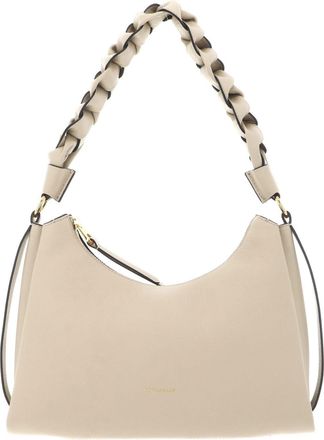 Coccinelle Leather Boheme Grana Double Shoulder Bag Sandshell/Seagrass beige