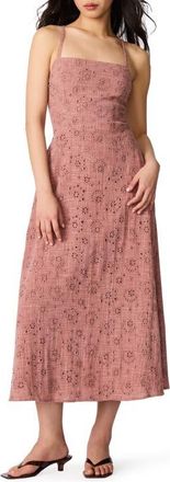 Steve Madden Riyan Eyelet Embroidery A-Line Dress in Burnt Coral at Nordstrom, Size Medium